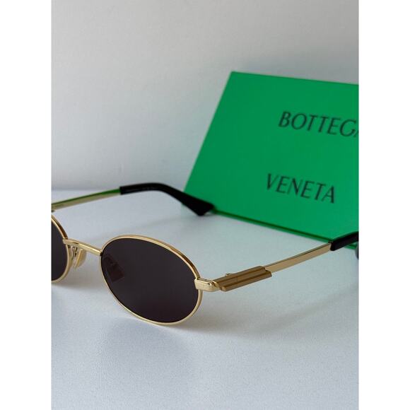 NEW Bottega Veneta BV1470S Gold Oval Sunglasses $615 main image 7